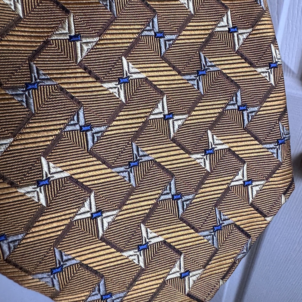 Robert Talbott Geometric Gold Tie - image 3